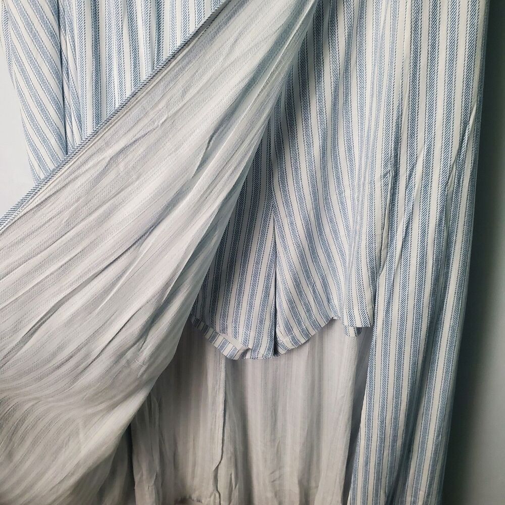 🌿Torrid Striped Light Blue High-Waist Midi Skirt And Ruffle Tube Top Set - Picture 6 of 10